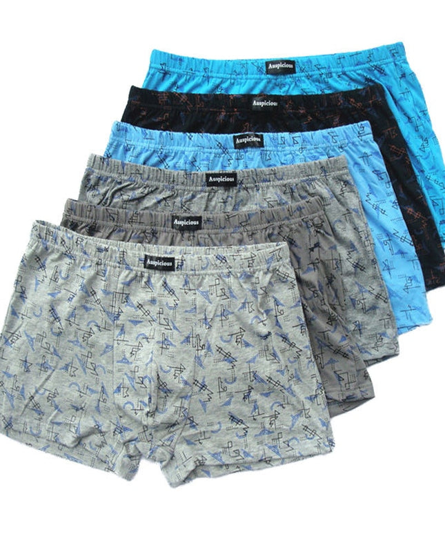 Bokserki luźne męskie wygodne we wzorki 5 sztuk