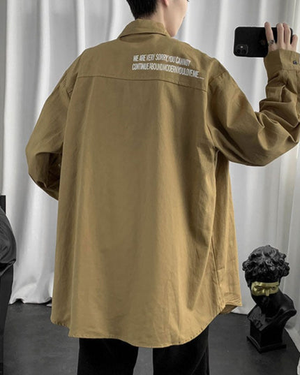 Męska koszula o kroju oversize z napisami