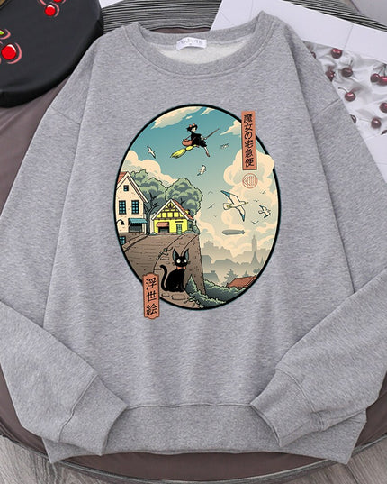 Męska bluza bez kaptura z nadrukowanym obrazkiem