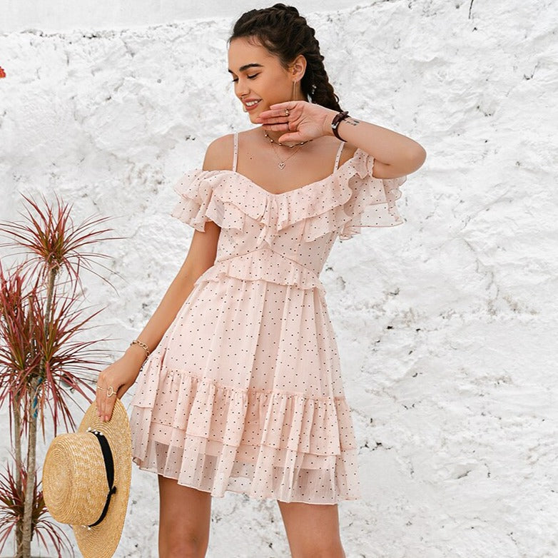 Sukienka mini w groszki