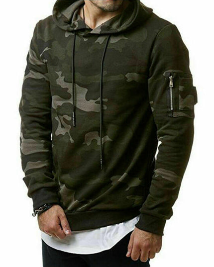 Męska bluza w moro z kapturem