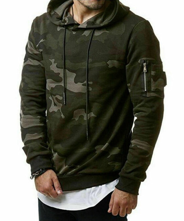 Męska bluza w moro z kapturem