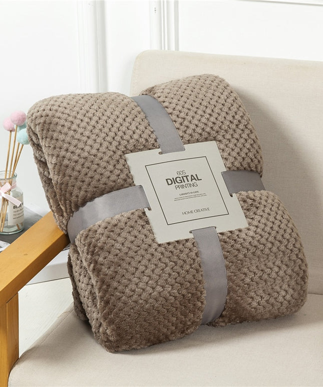 Koc dekoracyjny miękki w jednolitych kolorach