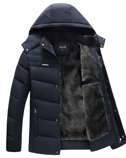 Męska kurtka zimowa pikowana z ociepleniem i kapturem