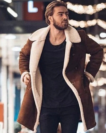 Męski płaszcz z kożuchem