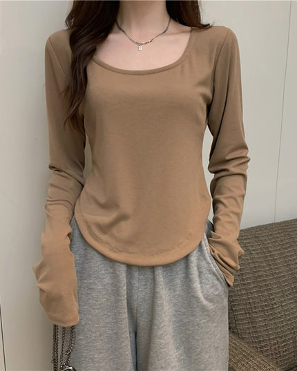 Damska koszulka z długim rękawem w klasycznym kroju