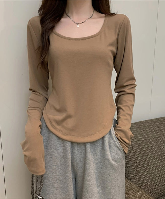 Damska koszulka z długim rękawem w klasycznym kroju