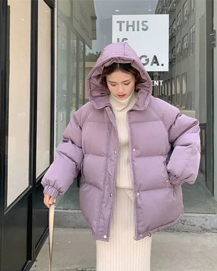 Damska kurtka zimowa oversize z kapturem