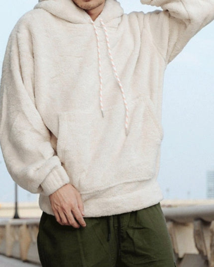 Męska bluza polarowa z kapturem i kieszenią