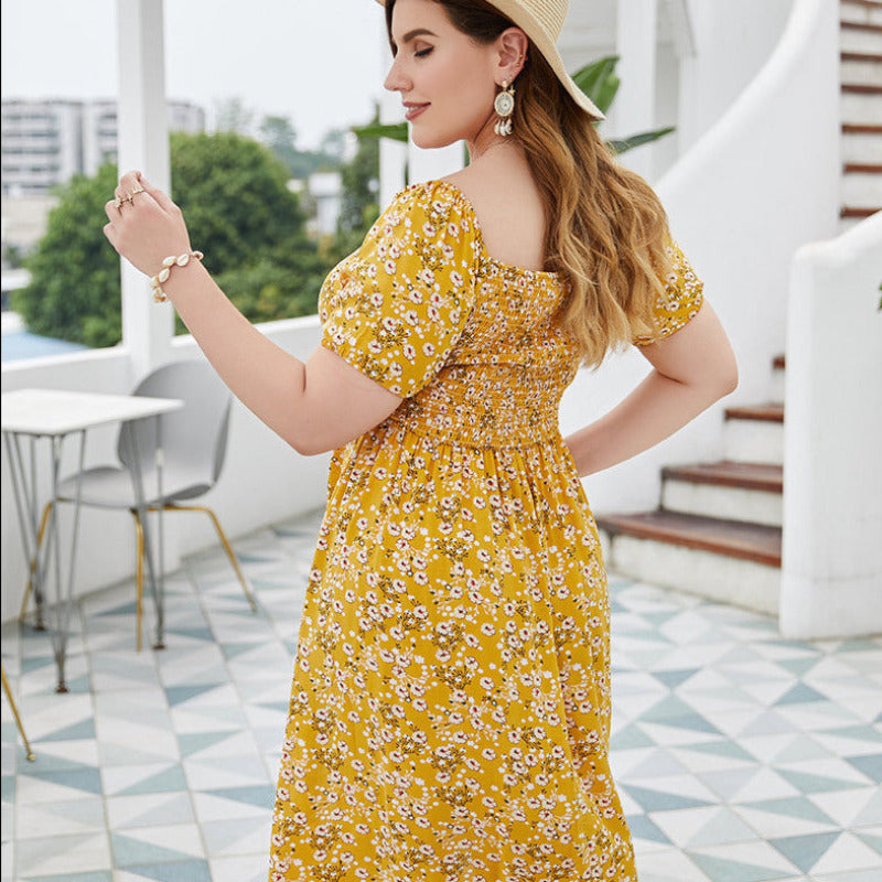 Sukienka plus size z ozdobnym wiązaniem z przodu