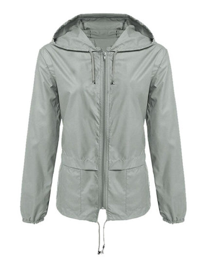 Damska kurtka przejściowa przeciwdeszczowa z kapturem