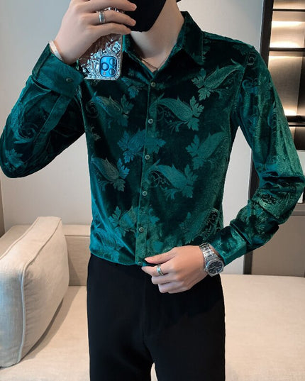 Męska koszula żakardowa o dopasowanym kroju