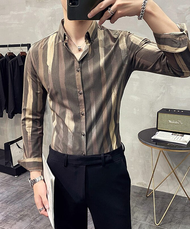 Męska koszula o dopasowanym kroju w paski