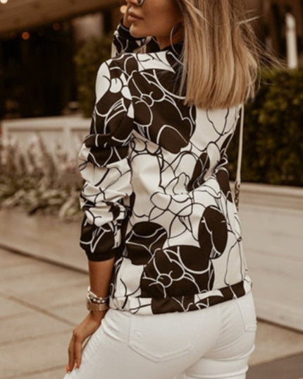 Damska kurtka przejściowa we wzory