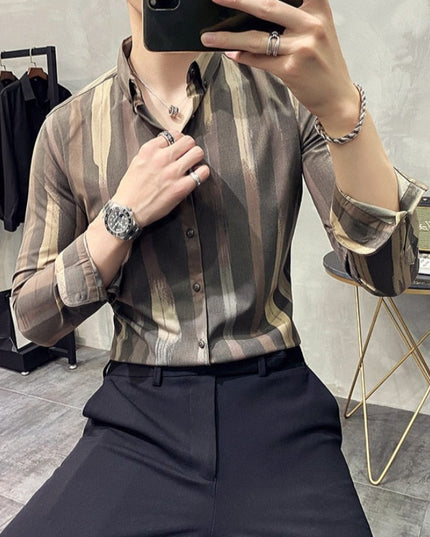 Męska koszula o dopasowanym kroju w paski