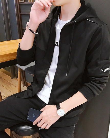 Męska bluza rozpinana z czarnym wykończeniem