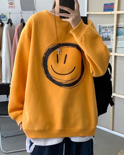 Męska bluza oversize bez kaptura z nadrukiem