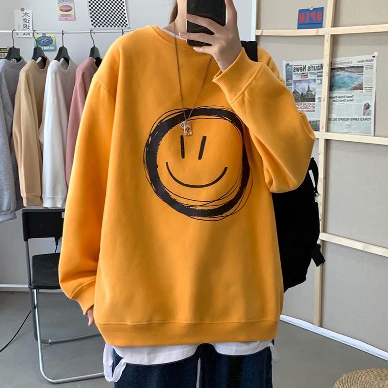 Męska bluza oversize bez kaptura z nadrukiem