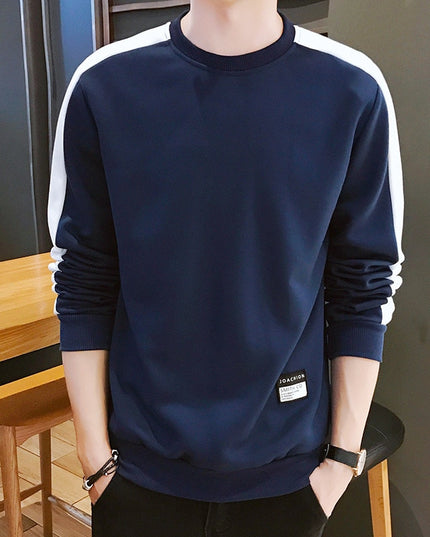 Męska bluza bez kaptura z paskiem na rekawach