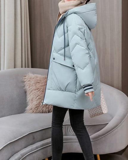 Damska kurtka klasyczna zimowa z kapturem