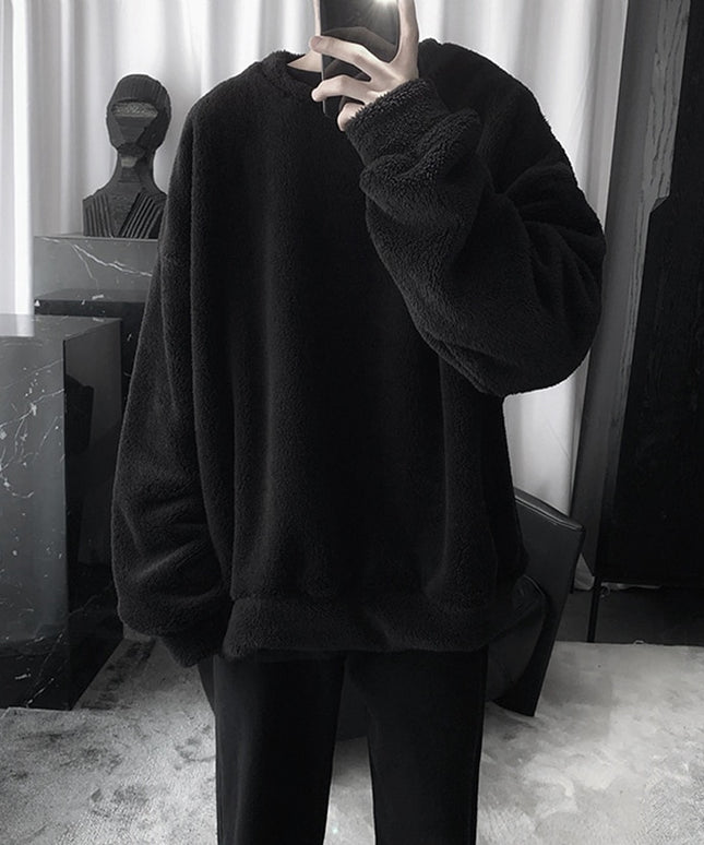 Męska bluza polarowa oversize z kapturem