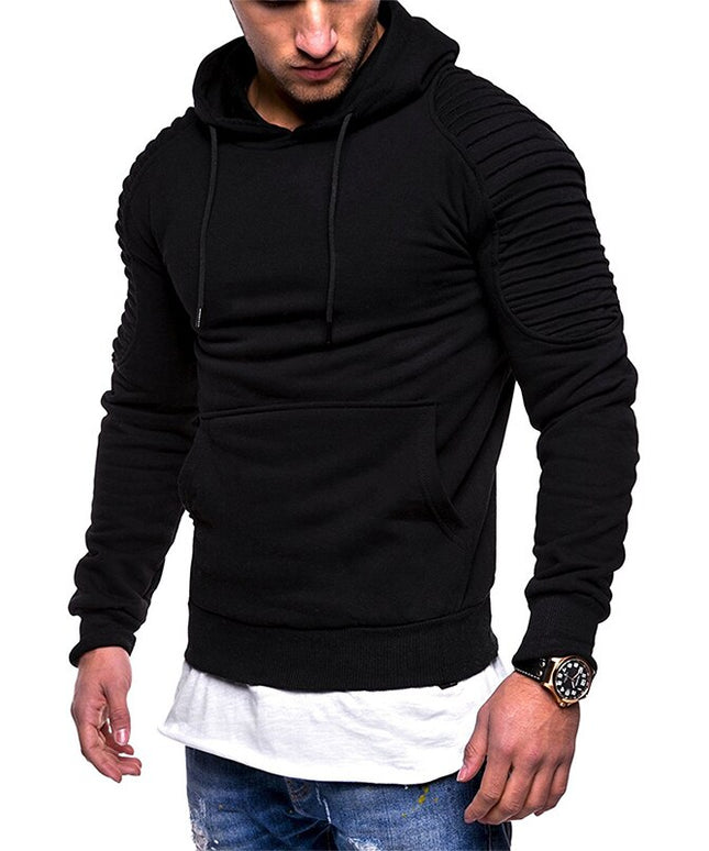 Męska bluza z kapturem i fakturą na ramionach
