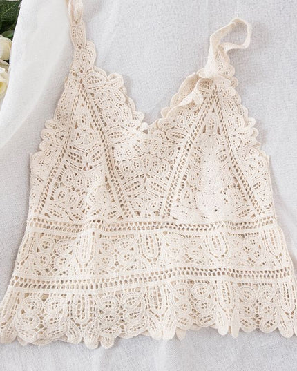 Damski koronkowy top na ramiączkach