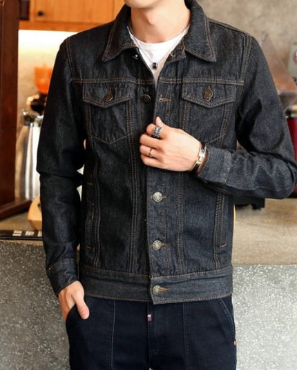 Męska kurtka jeansowa klasyczna o prostym kroju