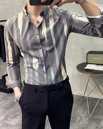 Męska koszula o dopasowanym kroju w paski