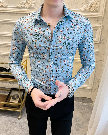 Męska koszula o dopasowanym kroju w kwiaty