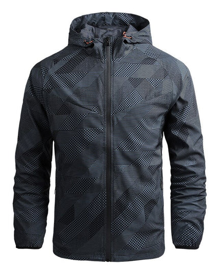 Męska kurtka przejściowa wiatrówka z kapturem