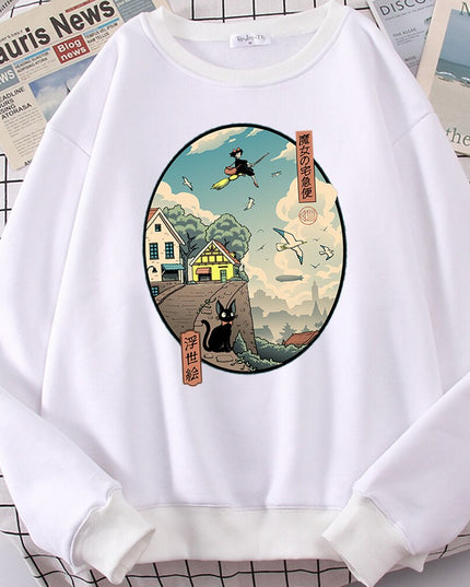 Męska bluza bez kaptura z nadrukowanym obrazkiem