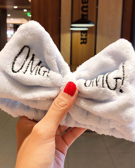 Opaska do włosów z dużą kokardą i napisem OMG!