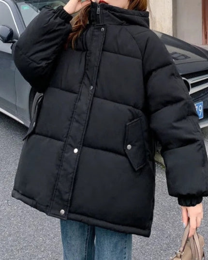 Damska kurtka zimowa oversize z kapturem