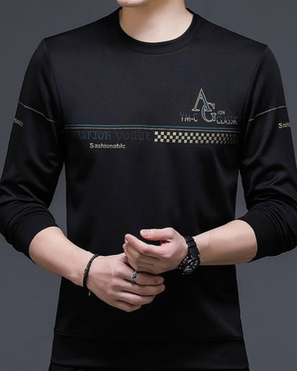 Męska koszulka z długim rękawem z nadrukiem