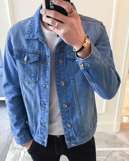 Męska kurtka jeansowa klasyczna o prostym kroju