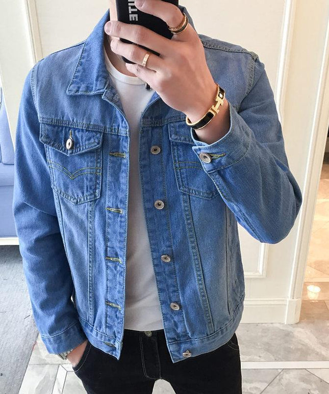 Męska kurtka jeansowa klasyczna o prostym kroju
