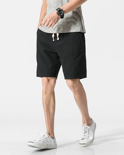 Męskie szorty z materiału imitującego len