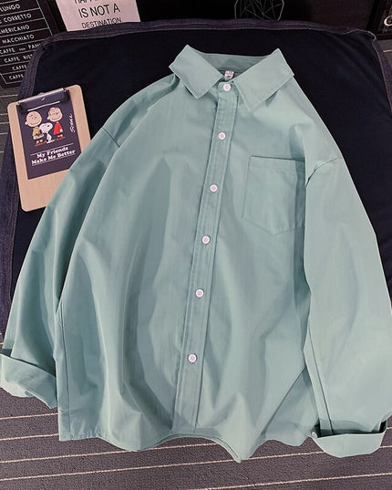 Męska koszula gładka o kroju oversize