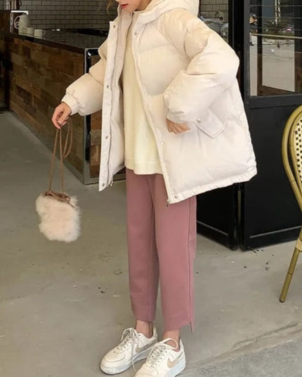 Damska kurtka zimowa oversize z kapturem