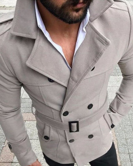 Męski płaszcz klasyczny z paskiem