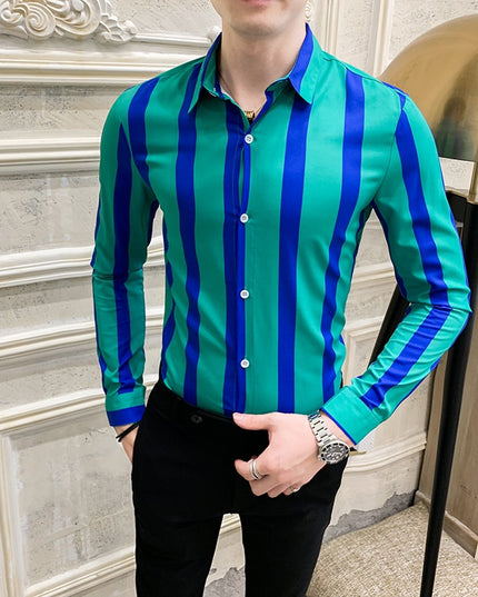 Męska koszula dopasowana w paski