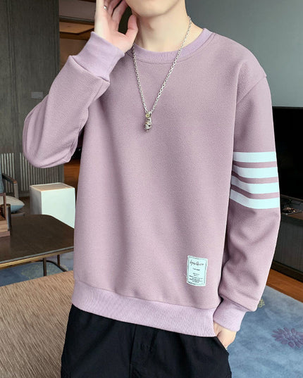 Męska bluza bez kaptura z paskami na rękawie