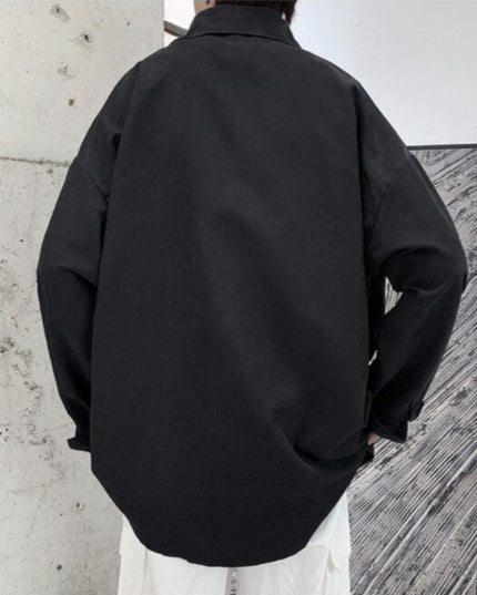 Męska koszula gładka o kroju oversize