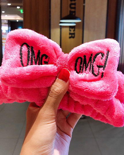 Opaska do włosów z dużą kokardą i napisem OMG!