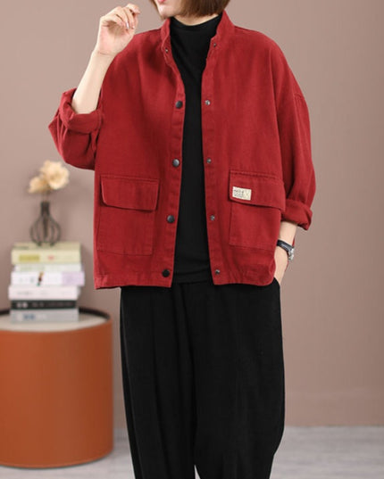 Damska kurtka przejściowa oversize z kieszeniami