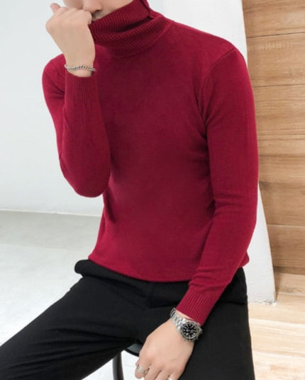 Męski sweter typu golf o dopasowanym kroju