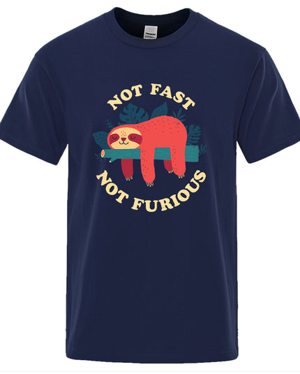 Męski T-shirt z napisem "NOT FAST NOT FURIOUS"