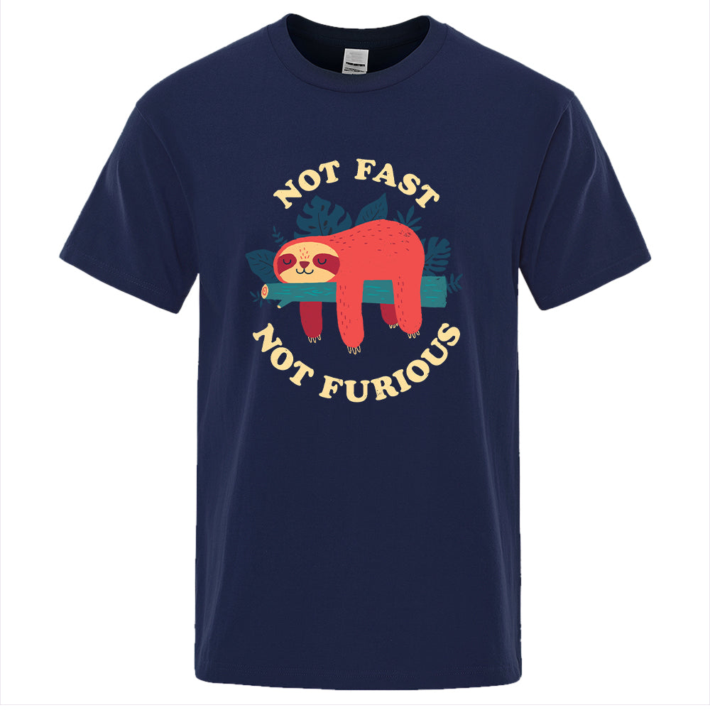 Męski T-shirt z napisem "NOT FAST NOT FURIOUS"