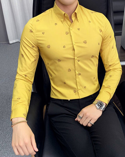 Męska koszula o dopasowanym kroju w listki